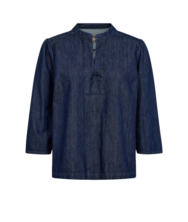 Mos Mosh Bai Denim bluse dark blue