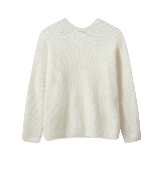 Mos Mosh Thora V-neck knit Ecru