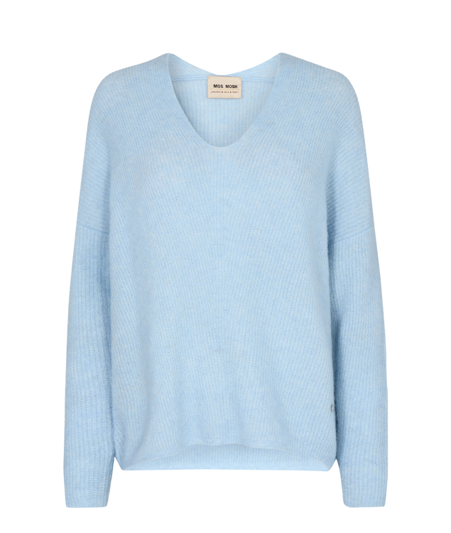 Mos Mosh Thora v-neck knit skyway