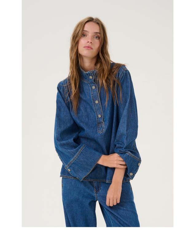 MEW Hilma bluse blue denim